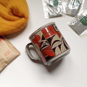 1970s Retro Abstract Coffee Tea Mug Mid Century